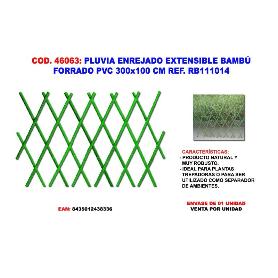 PLUVIA ENREJADO EXTENSIBLE BAMBU FORRADO PVC 300X100 CM RB111014