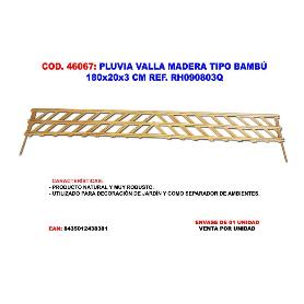 PLUVIA VALLA MADERA TIPO BAMBU 180X20X3 RH090803Q