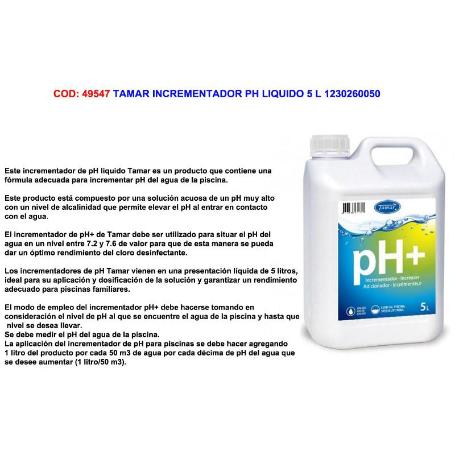 TAMAR INCREMENTADOR ELEVADOR PH + LIQUIDO 5 L 1230260050