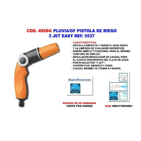 PLUVIA-GF PISTOLA DE RIEGO 3 JET EASY 5537