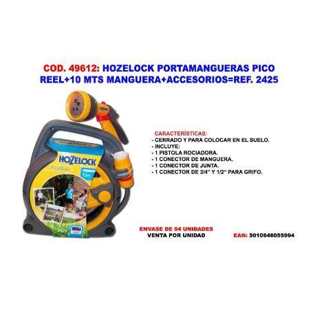 HOZELOCK PORTAMANGUERAS PICO REEL+10 M MANGUERA+ ACC. 2425