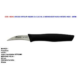 ARCOS M-POLIP.188300-CA CUCHILLO MONDADOR NOVA NEGRO INOX   60MM