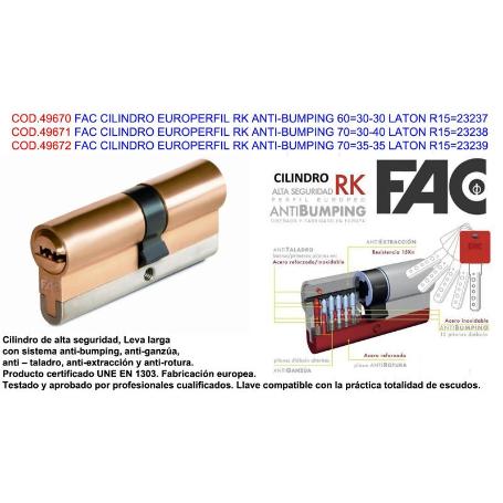 FAC CILINDRO EUROPERFIL RK ANTI-BUMPING 60 30-30 LATON R15 23237