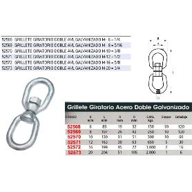 GRILLETE GIRATORIO DOBLE AVL GALVANIZADO M-  6   1-4