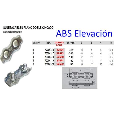 AVL SUJETACABLES PLANO DOBLE  4  CINCADO 70000318