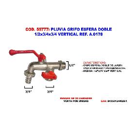 PLUVIA GRIFO ESFERA DOBLE 1-2X3-4X3-4 VERTICAL REF. A.0178