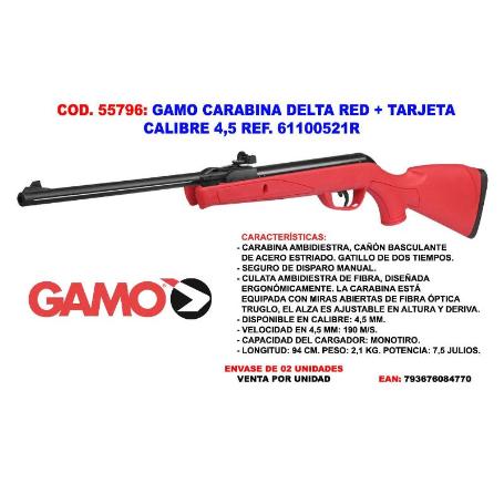 GAMO CARABINA DELTA RED+TARJETA CALIBRE 4,5 REF.61100521R