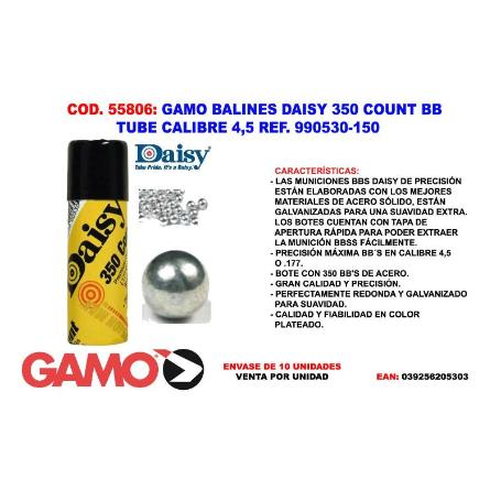 GAMO PLOMILLOS TUBE 350 DAISY BOLA  4,49 CARABINA-PISTOLA DAISY