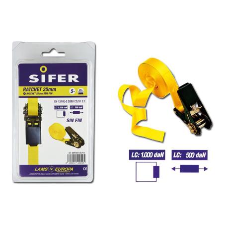 SIFER RATCHET 25 MM 5 M SIN FIN SIRT25-5-S-F-B