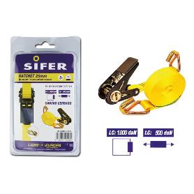 SIFER RATCHET 25MM 4,5M+0,5M GANCHO CERRADO SIRT25-5-GC-B