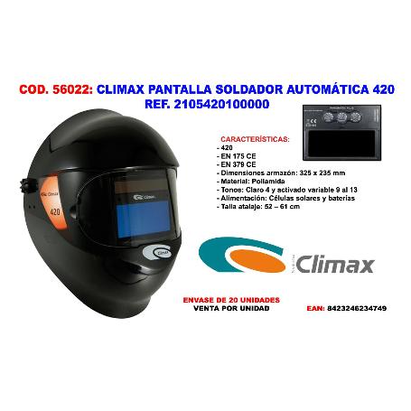 CLIMAX  PANTALLA SOLDADOR AUTOMATICA 420 REF  2105420100000