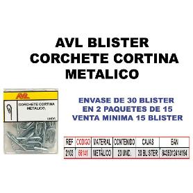 AVL BLISTER CORCHETE CORTINA METALICO 2103 (CAJA 15 UNIDADES)