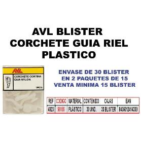 AVL BLISTER CORCHETE GUIA RIEL PLASTICO 4923 (CAJA 15 UNIDADES)