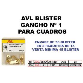 AVL BLISTER GANCHO Nº1 PARA CUADROS   7764 (CAJA 15 UNIDADES)