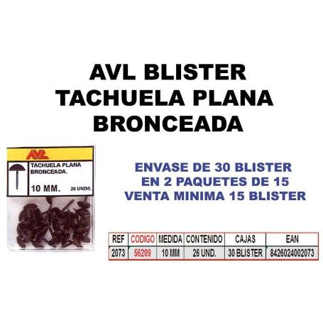 AVL BLISTER TACHUELAS BRONCEADA 10 MM 2073 (CAJA 15 UNIDADES)