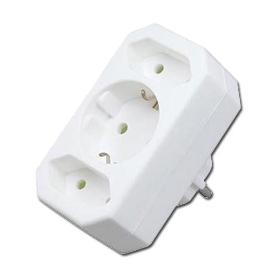 ELECTRICIDAD ADAPTADOR 3 TOMAS BL 1SCHUKO+2BIP.SINTT 13007-51523