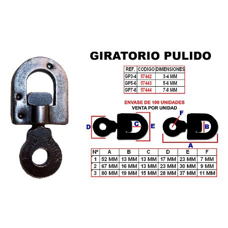 GIRATORIOS Nº1 DE 3-4 MM PULIDOS   GP-3-4