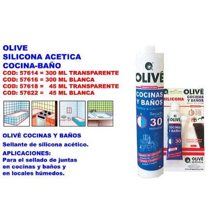 OLIVE SILICONA ACETICA (ACIDA) S-11 COCINA-BAÑO TRANSPARENT 45ML