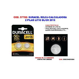 DURACELL RELOJ-CALCULADORA 2 PILAS LITIO DL-CR 2016