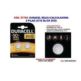 DURACELL RELOJ-CALCULADORA 2 PILAS LITIO DL-CR 2032