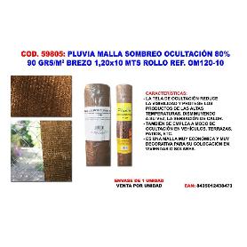 PLUVIA MALLA SOMBREO-OCULTACION 90G-M2 BREZO 1,20X10 MT ROLL