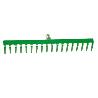 PLUVIA JARDIN RASTRILLO METAL VERDE 14 PUAS SIN MANGO R104-14T