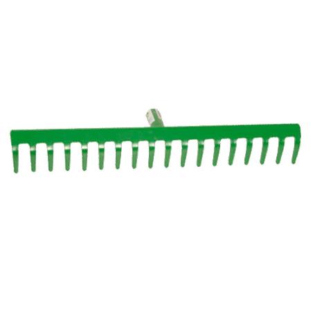 PLUVIA JARDIN RASTRILLO METAL VERDE 18 PUAS SIN MANGO R104-18T