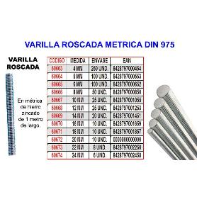 VARILLA ROSCADA METRICA   5 MM DIN 975 CALIDAD 5.6