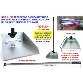 RECOGEDOR BASURA METALICO DESMONTABLE+MANG METALIC FORRADO 84101