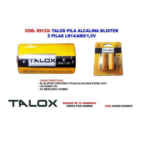 TALOX PILA ALCALINA BLISTER 2 PILAS LR14-AM2-1.5V