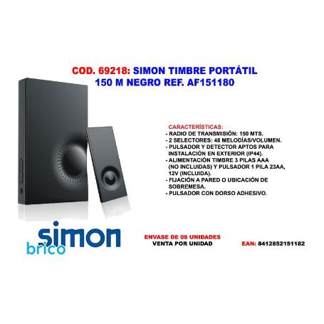 SIMON TIMBRE PORTATIL 150 M NEGRO AF151180