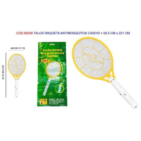 TALOX RAQUETA ANTIMOSQUITOS 6W CX001D   50.5 CM X 221 CM