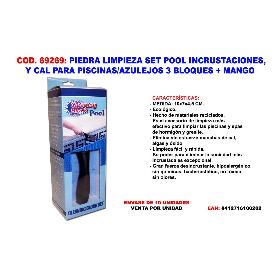 PIEDRA LIMPIEZA SET POOL INCRUSTAC  CAL PISCIN-AZU3 BLOQU+ MANGO