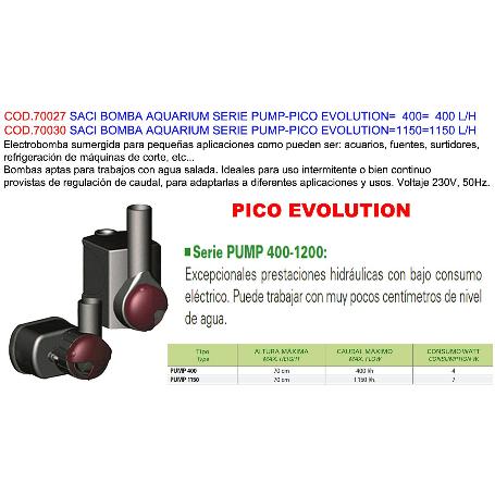 SACI BOMBA AQUARIUM SERIE PUMP-PICO EVOLUTION   400   400 L-H