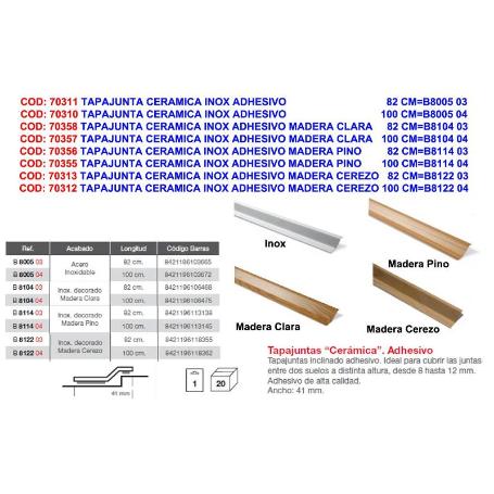 BRINOX TAPAJUNTA CERAMICA INOX ADHE.  82 CM B800503