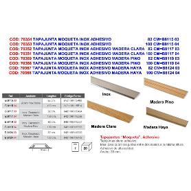 BRINOX TAPAJUNTA MOQUETA INOX ADHE.MADERA CLARA 100 CM B8117 04