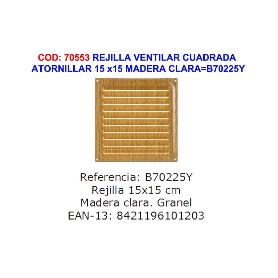 BRINOX REJILLA VENTILAR ATORNILLAR 15 X15 MADERA CLARA B70225Y