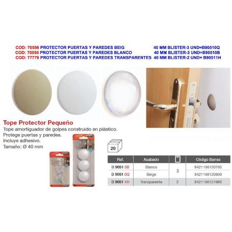 BRINOX PROTECTOR PUERTAS+PAREDES BLANCO 40MM BL-3 UND B90510B