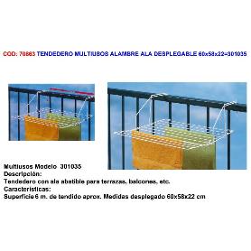 TENDEDERO MULTIUSOS ALAMBRE ALA DESPLEGABLE 60X58X22 301035