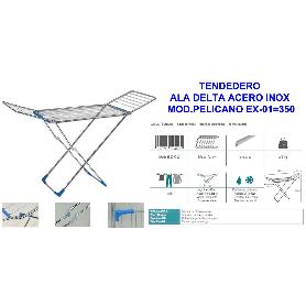 TENDEDERO  ALA DELTA ACERO INOX MOD.PELICANO EX-01 350 (CAJA 6 UNIDADES)