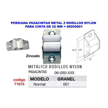 PERSIANA PASACINTAS METAL 2 RODILLOS NYLON DE CINTA 22 06050001