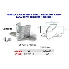 PERSIANA SOPORTE PINCHO Nº3 ESPIGA 12 ZINCADO 06070001