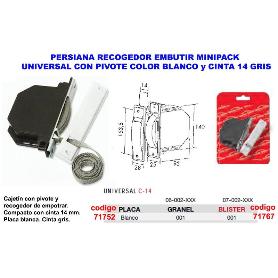 PERSIANA RECO.EMBUTIR MINIPACK UNI.CPIV-BCO+CINTA 14GRI 06002001