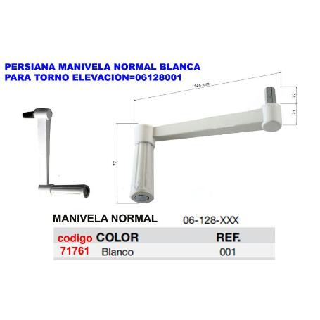 PERSIANA MANIVELA NORMAL BLANCA  PARA TORNO ELEVACION 06128001