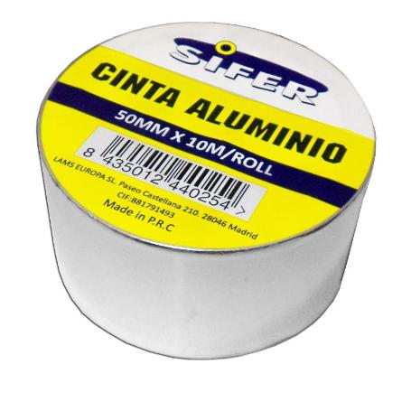 SIFER CINTA ADHESIV ALUMINIO ALTAS TEMPERATURA 50 MMX10 MT ROLLO