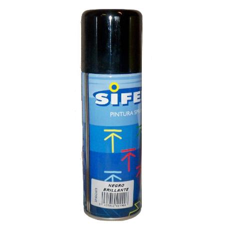 SIFER PINTURA SPRAY ESMALTE ACRILI.BRILLANTE 200ML NEGRO BRILLO