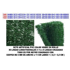 BAMBU SETO ARTIFICIAL PVC HOJA ANCHA PINO VERDE 2 X 3M MZ8003