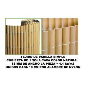 BAMBU CAÑIZO PVC 1 CARA 18 MM COLOR NATURAL 100X500 CM   MZ8006