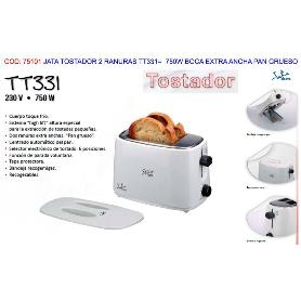 JATA TOSTADOR 2 RANURAS TT331   750W BOCA EXTRA ANCHA PAN GRUESO