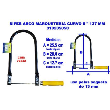 SIFER ARCO MARQUETERIA 127 MM CURVO 5   31020505C